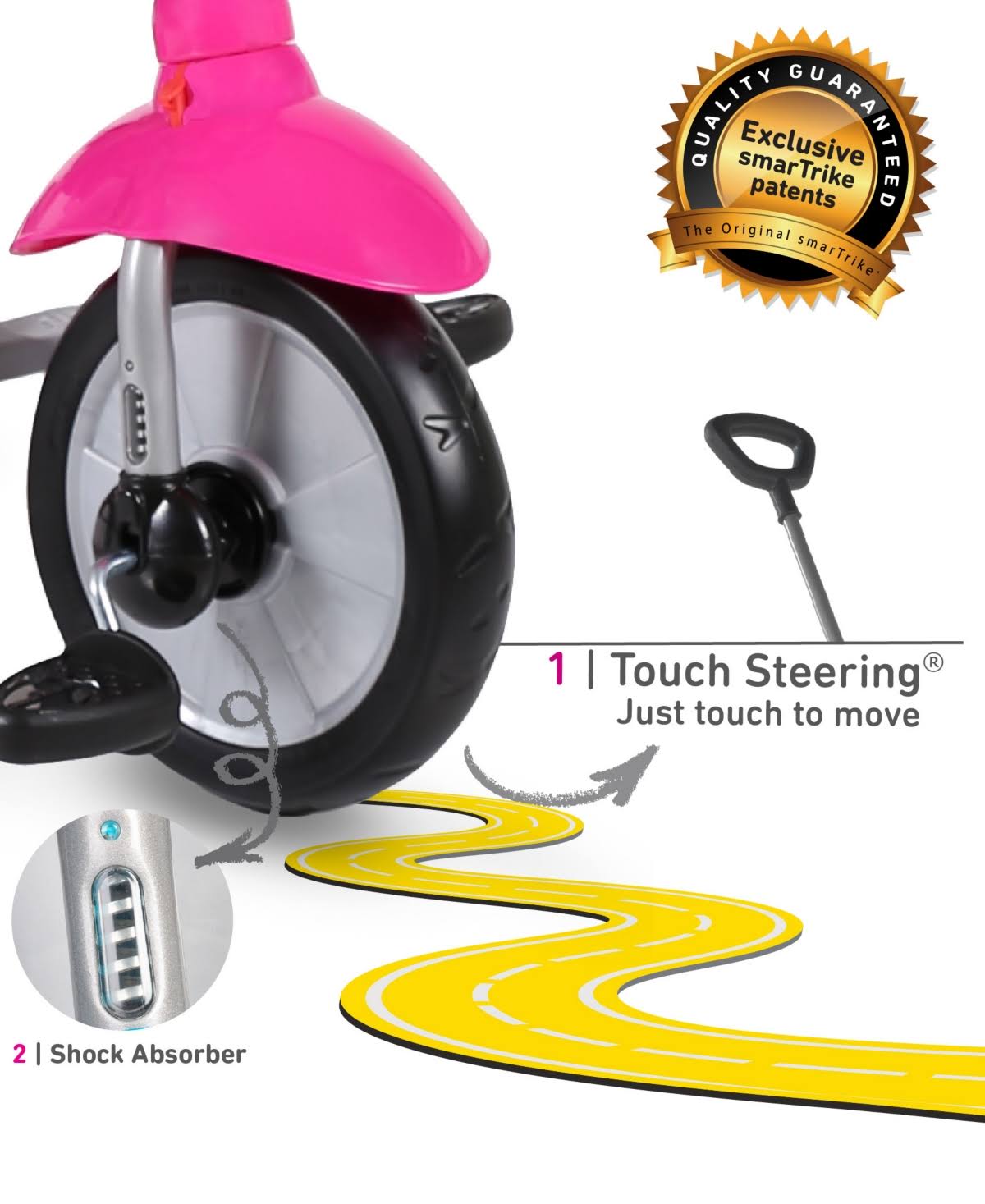 4-in-1 Tricycle - Pink, Gray R102681