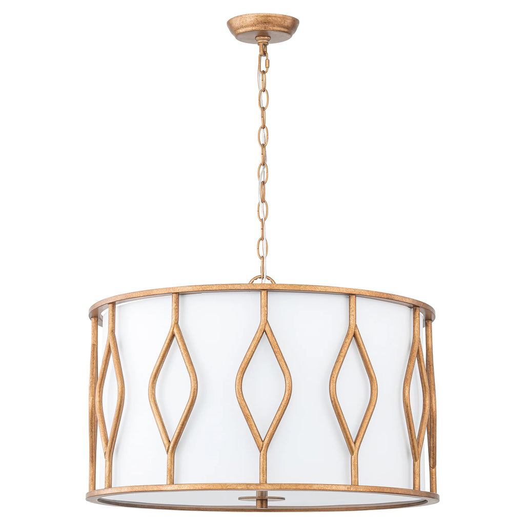 4-Light Dimmable Drum Industrial Chandelier G7349