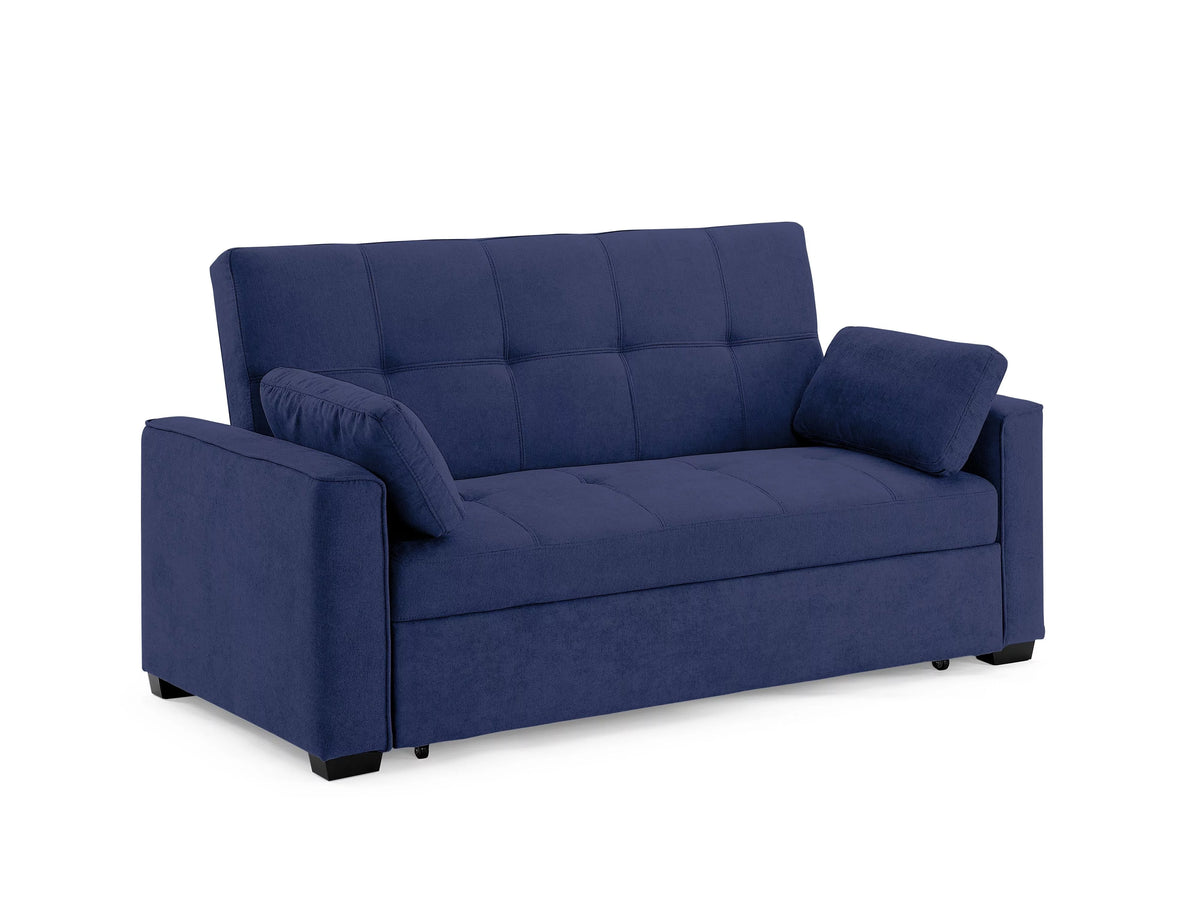 Navy Chenille Queen Size Sleeper Sofa Z789134