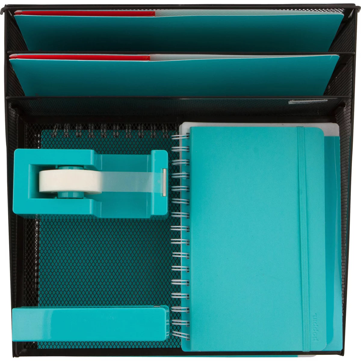 Metal Mesh Office Desk Organizer with 3 Paper Trays O380428