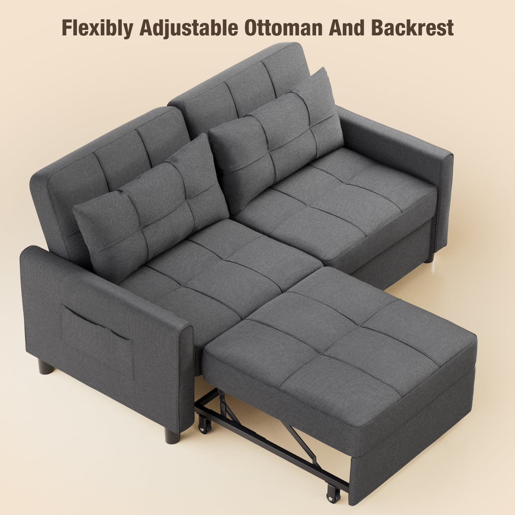 Gray Convertible Sofa Bed S197238