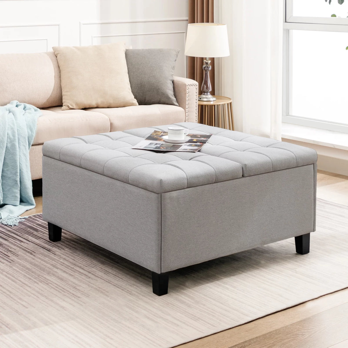 Square Storage Ottoman with Lift Top N555