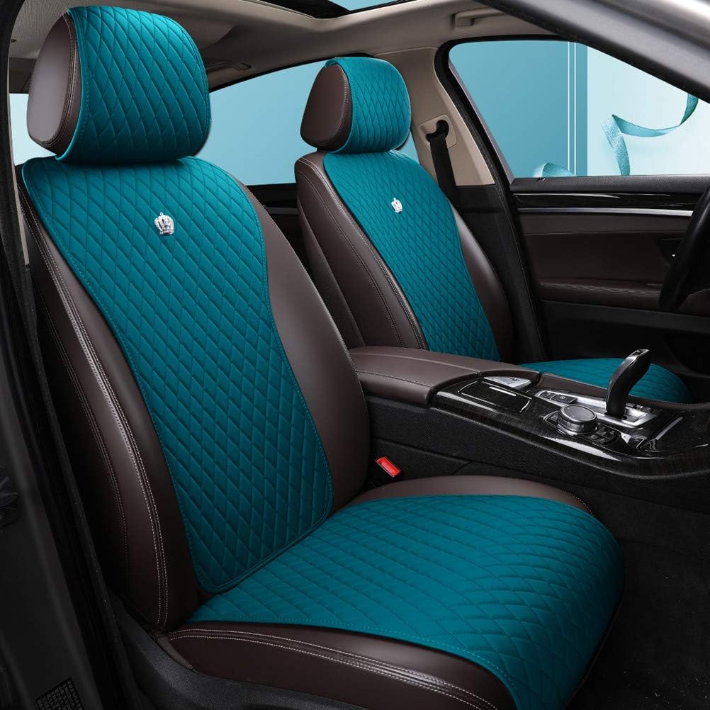 Black Leather Car Seat Cover 9PCS Universal C117