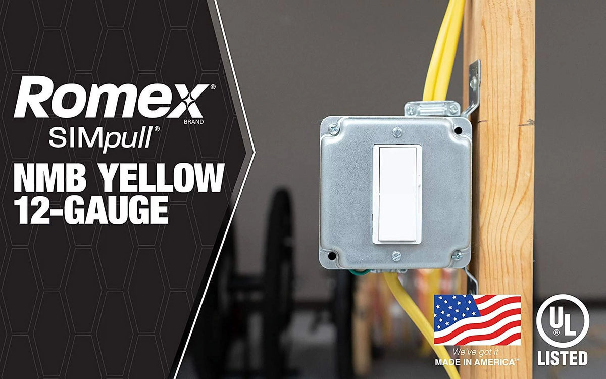 25' 12/2 with ground NM-B Yellow Electrical Wire W7153