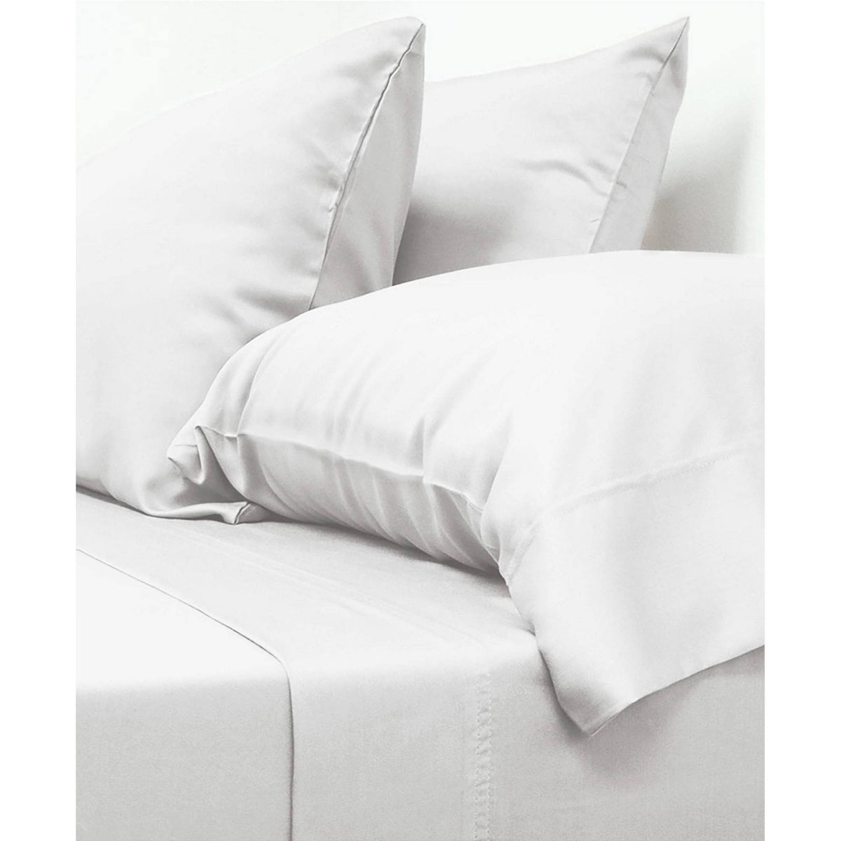 White Twin Bamboo Bed Sheet Set C327