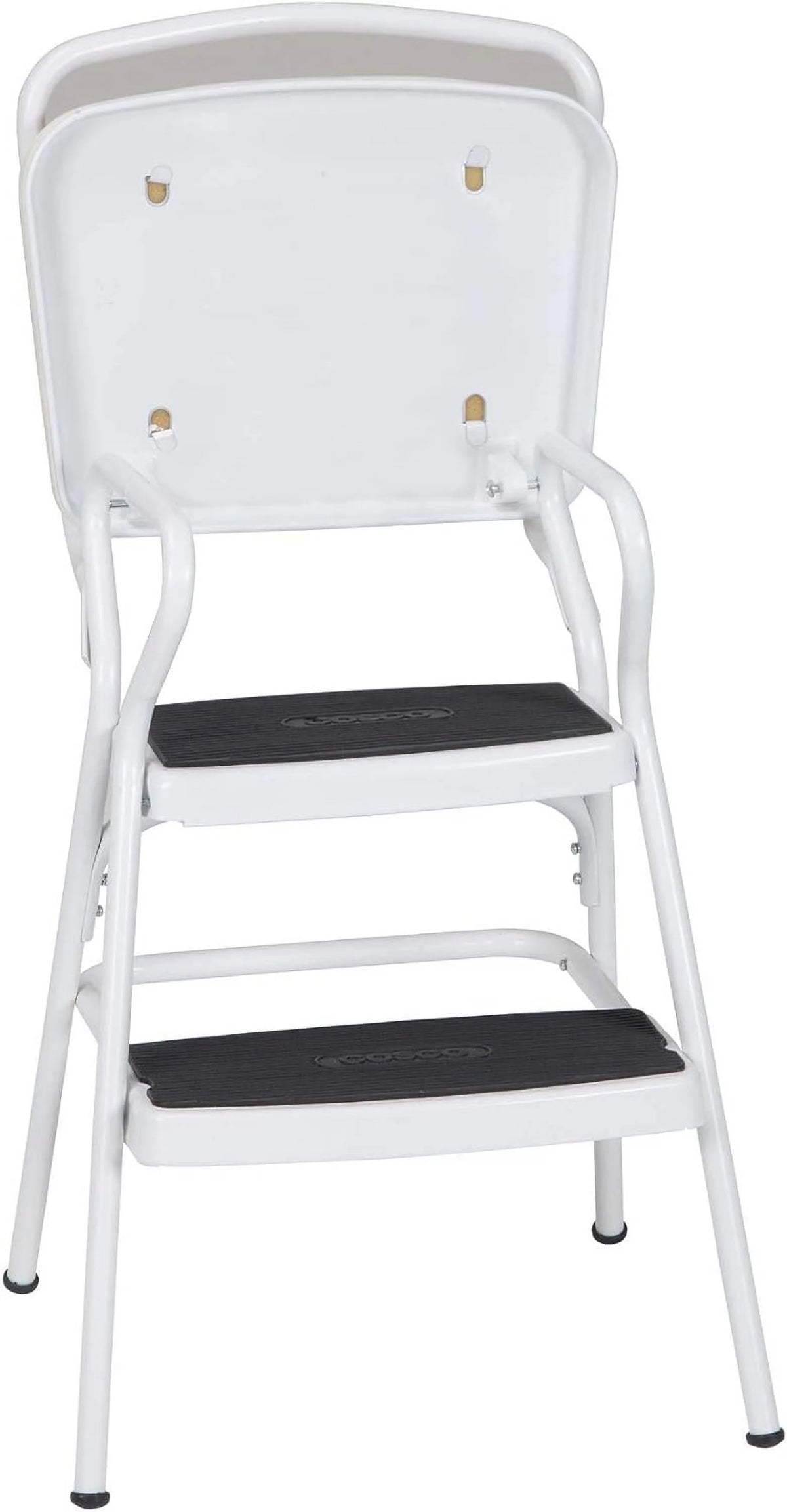 White Retro Counter Chair Step Stool with Lift-up Seat W897430