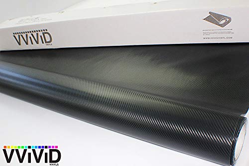 Black Carbon Fiber 5ft x 1ft Car Wrap Vinyl Roll M1470