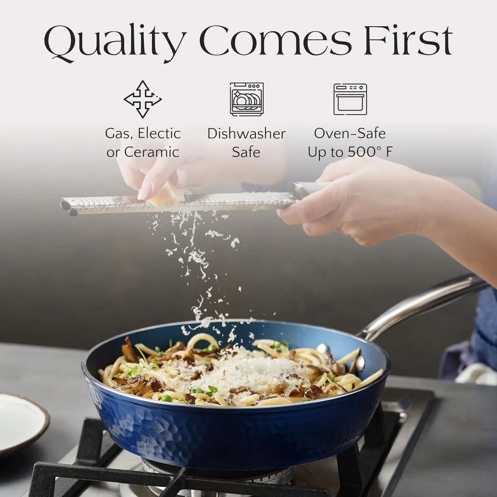 10 Piece Non-Stick Ceramic Cookware Set with Glass Lids I7121