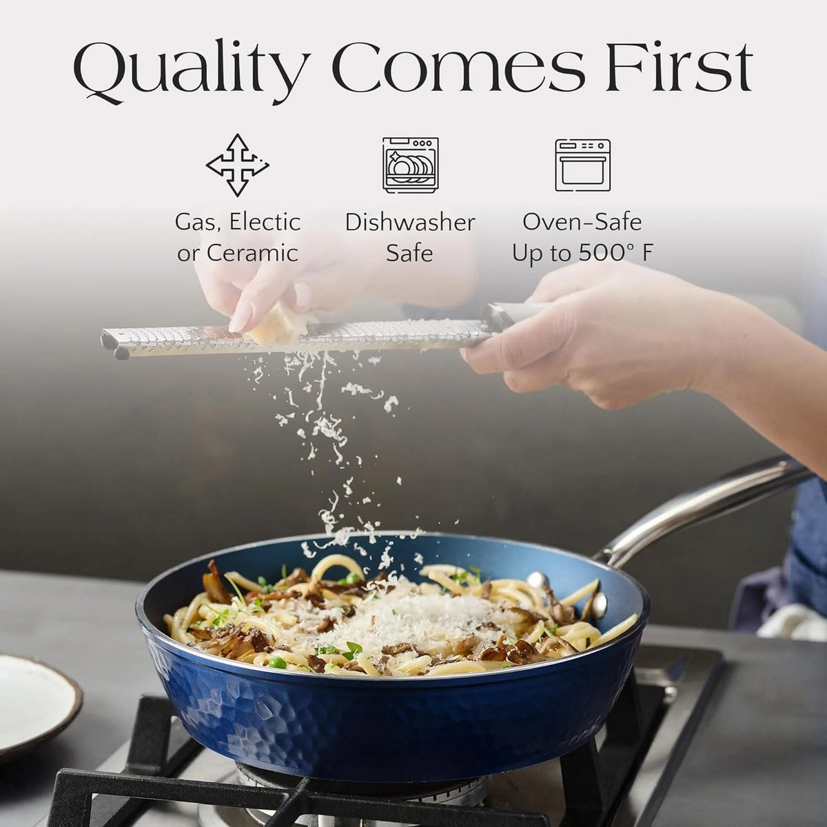 10 Piece Non-Stick Ceramic Cookware Set with Glass Lids I7121