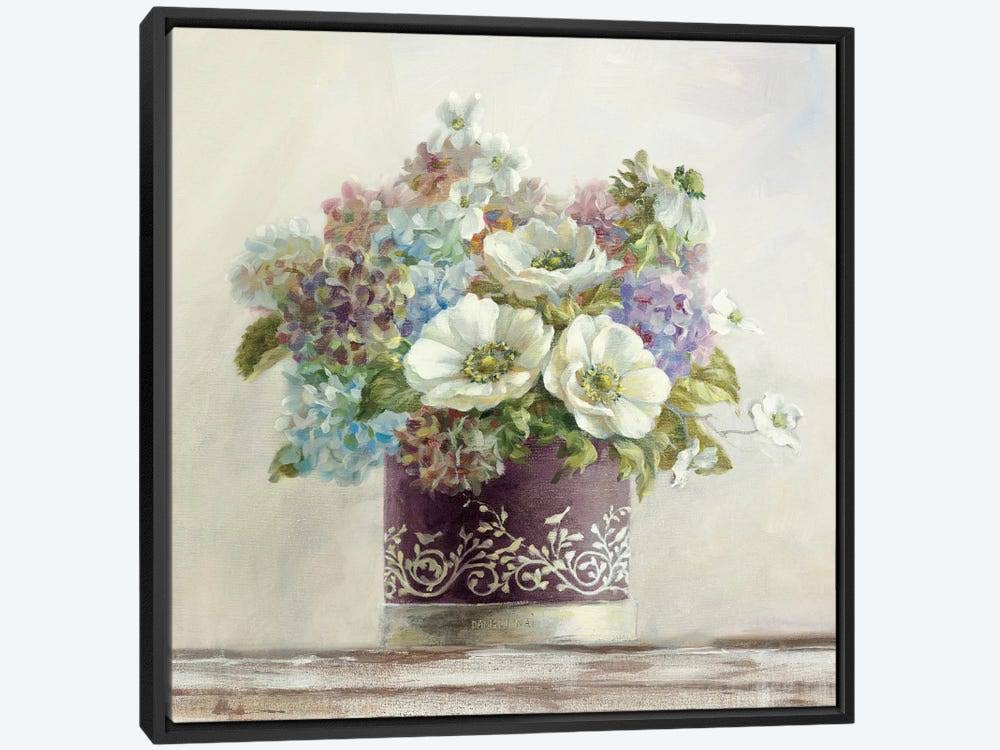 Framed Canvas Art Floral Botanical Anemones V4464