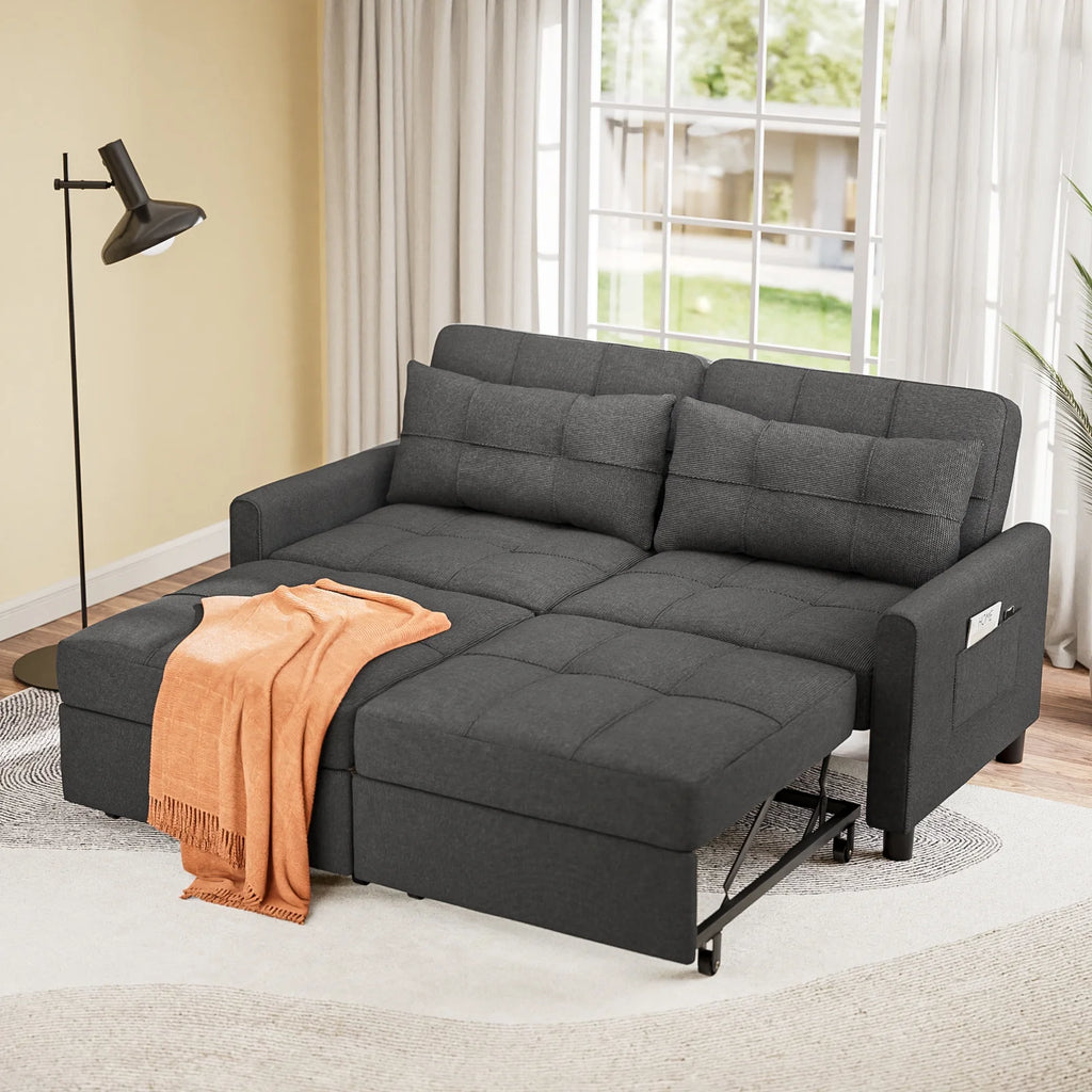 Gray Convertible Sofa Bed S197238