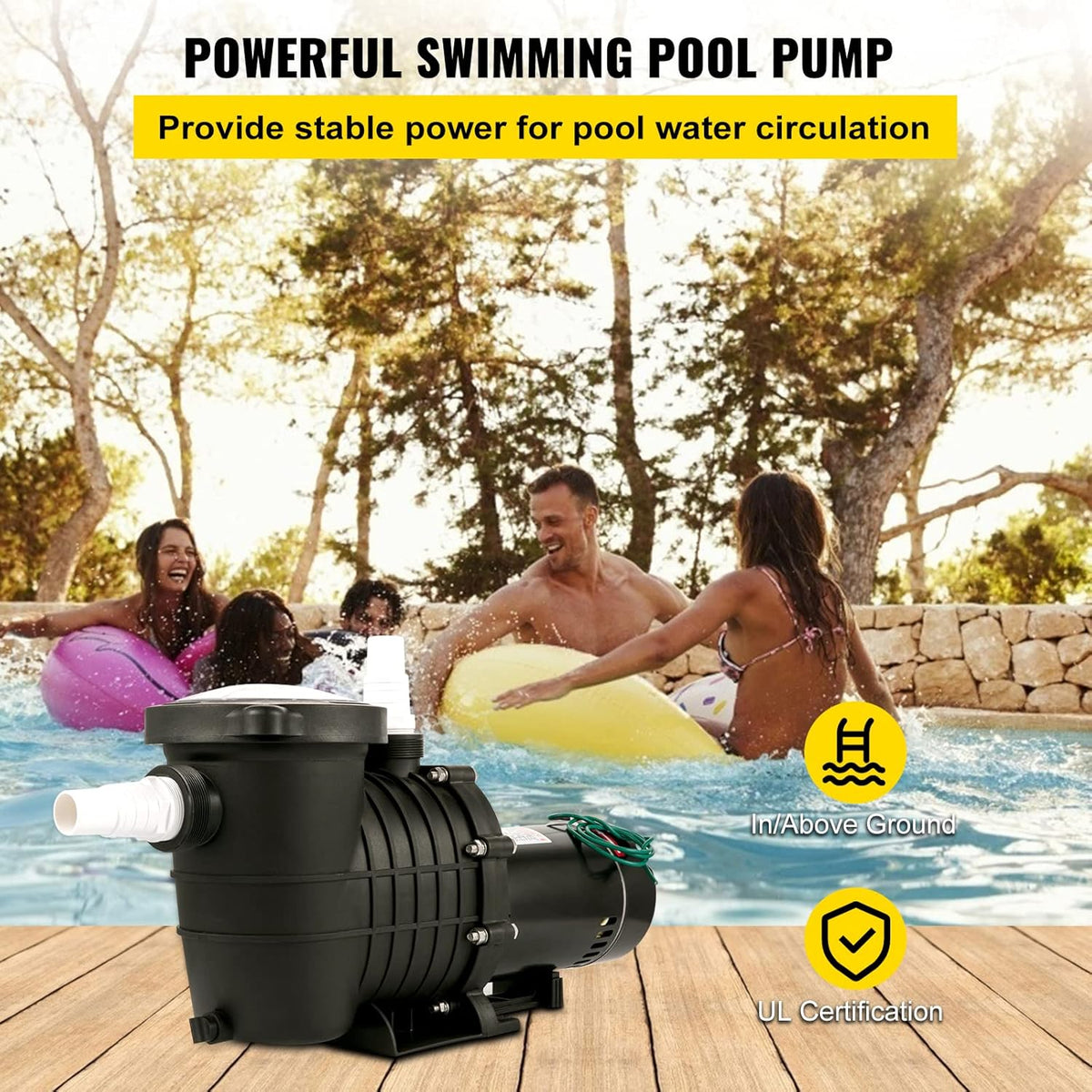 2HP 1500W 6657GPH Pool Pump N918