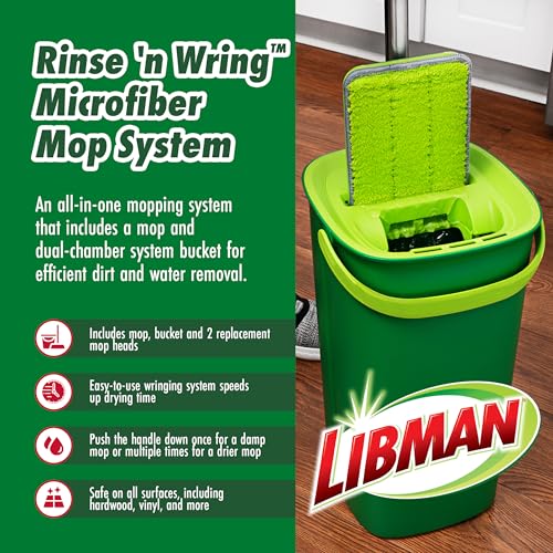 Microfiber Wet & Dry Mop and Bucket System with 4 Pads K28183