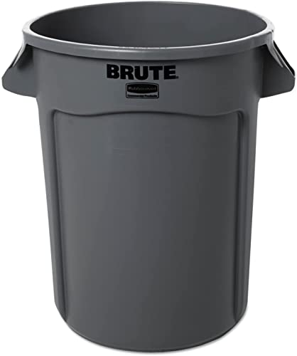 Round Plastic 32 gal Gray Container L5309