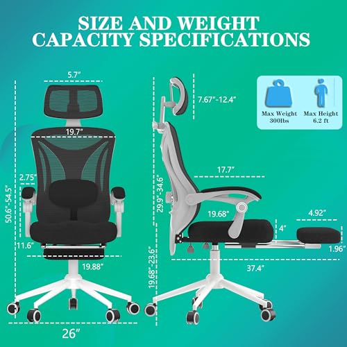 Black Ergonomic Office Chair with Footrest X90040