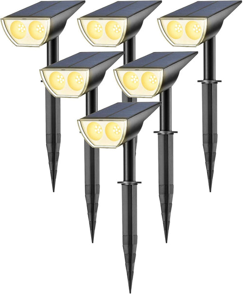 12 LED Solar Powered Landscape Spotlights, IP67 Waterproof, 6 Pack, Cool White K24728