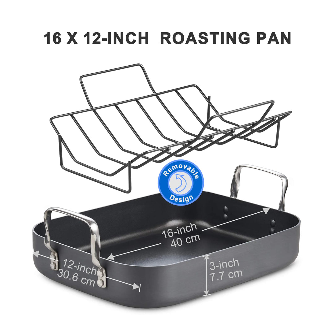 Hard Anodized Nonstick Roasting Pan with Rack A271478
