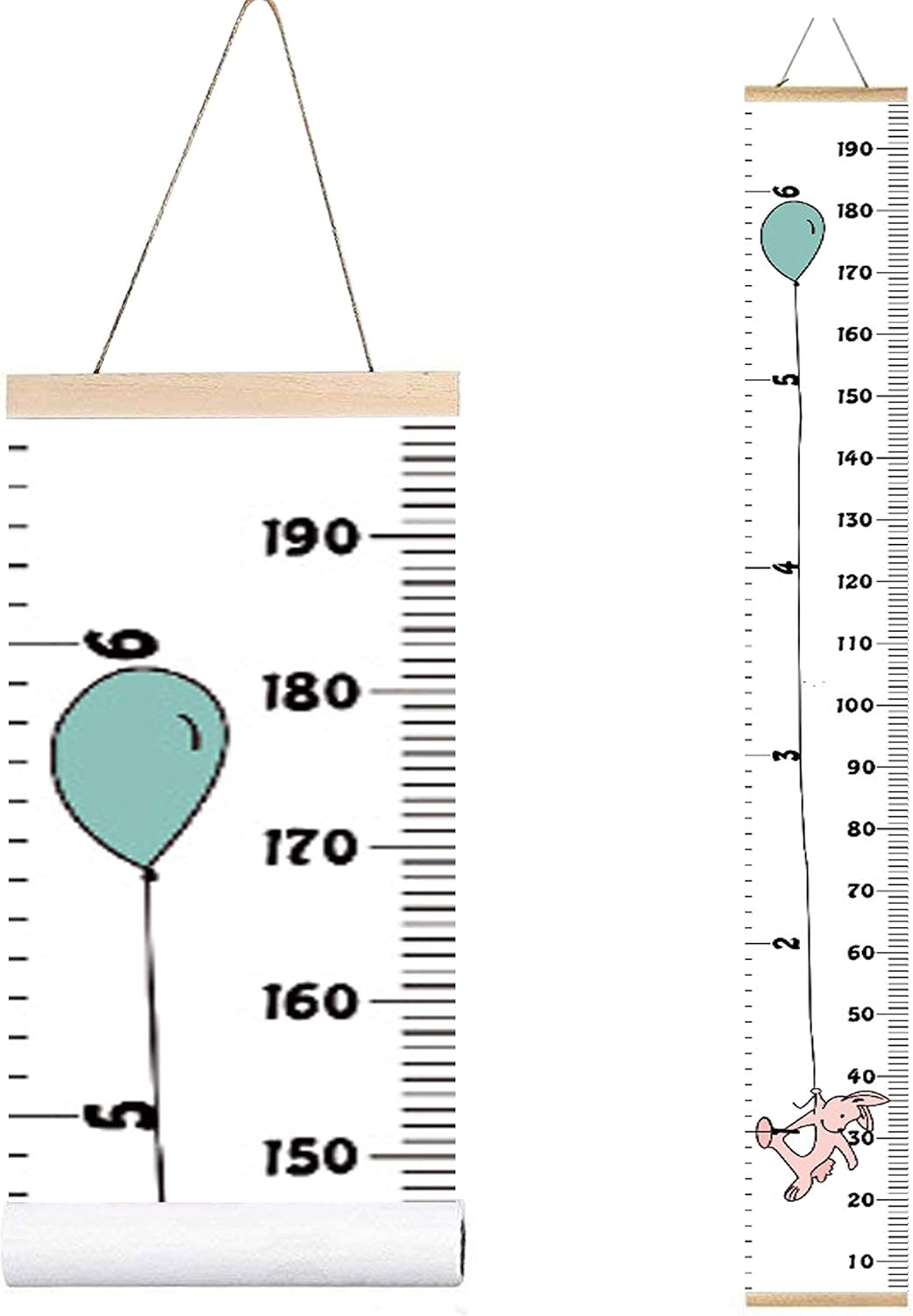 Wood Frame Fabric Canvas Height Measurement Ruler, 7.9 x 79in, Pack of 2 T118