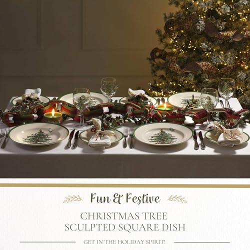 Christmas Tree 14-Inch Tree-Shaped Serving Plate Fine Porcelain Holiday Tableware Z4519