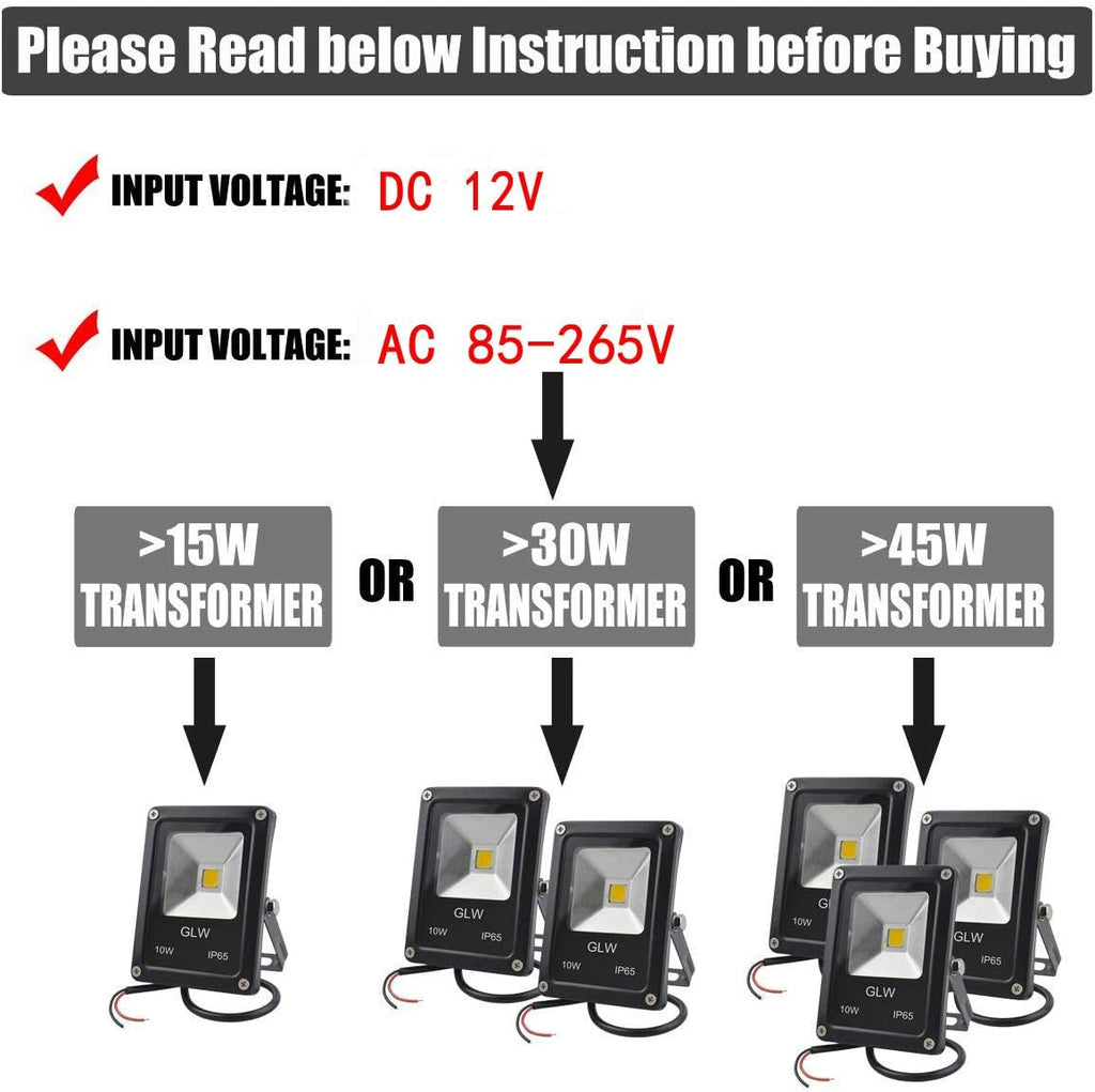 10W 12V IP65 Waterproof Landscape Spotlights 8 Pack Q366