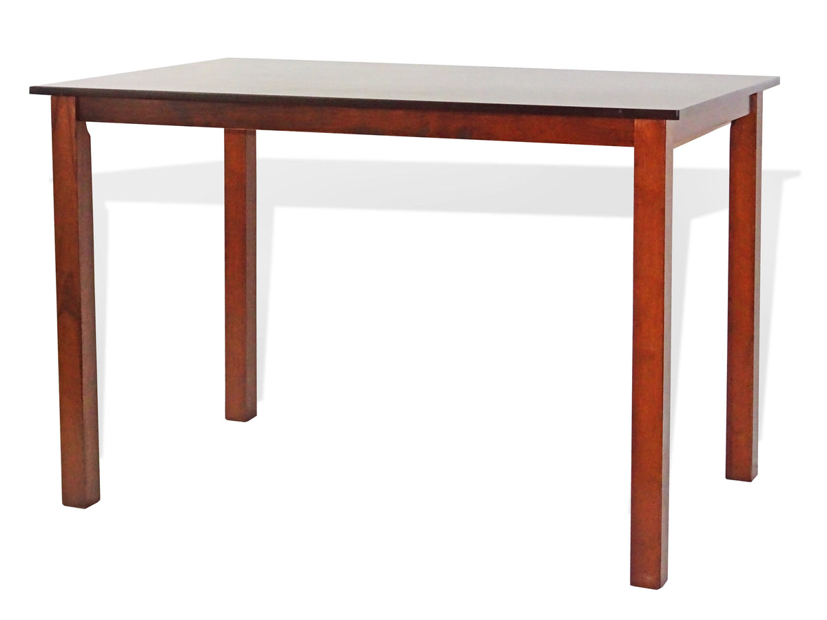 5 Pcs Rectangular Table 3 Wooden Chairs Bench Medium Brown C23127