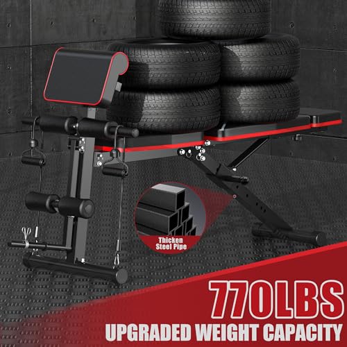 Adjustable Weight Bench with Leg Extension and Preacher Pad R350