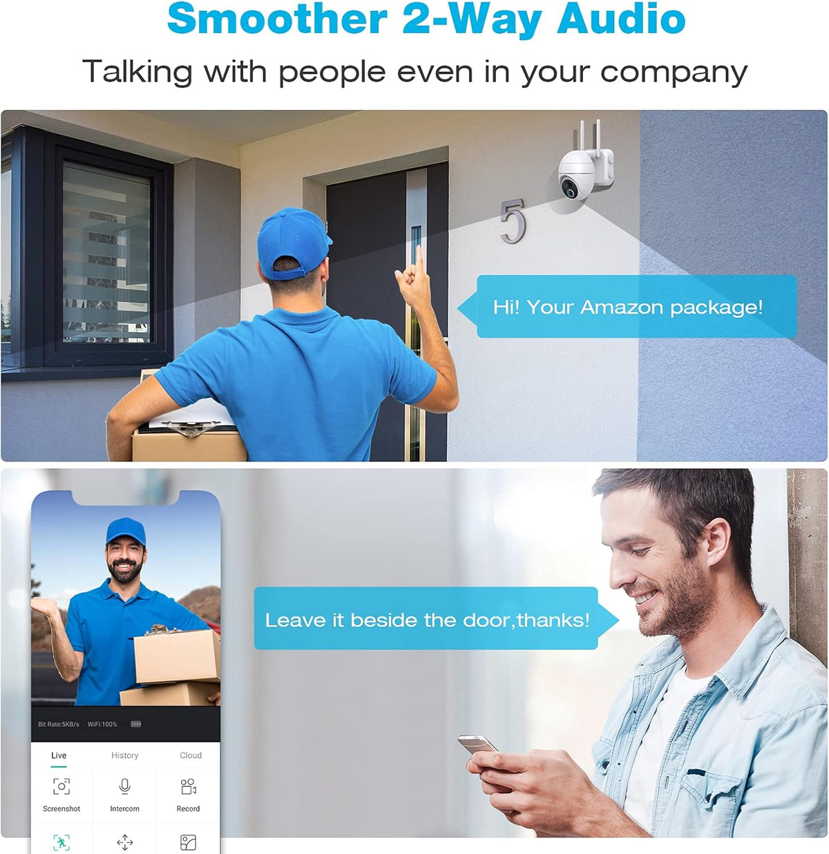 Wireless Outdoor Security Camera with 360° Night Vision H360290