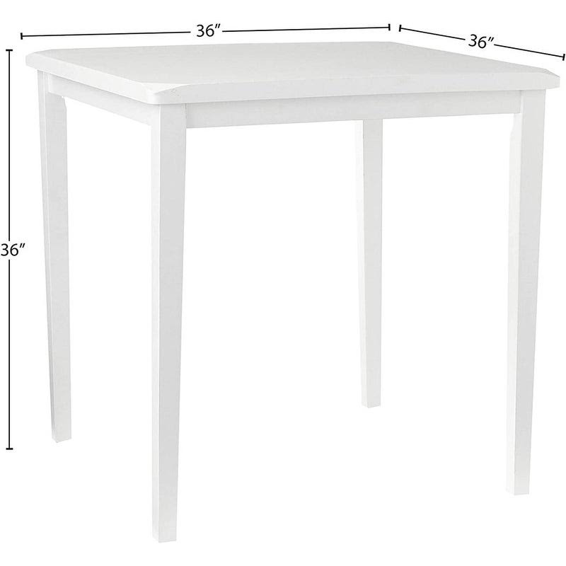 White Wooden Counter Height Table Set with 4 Chairs I4060