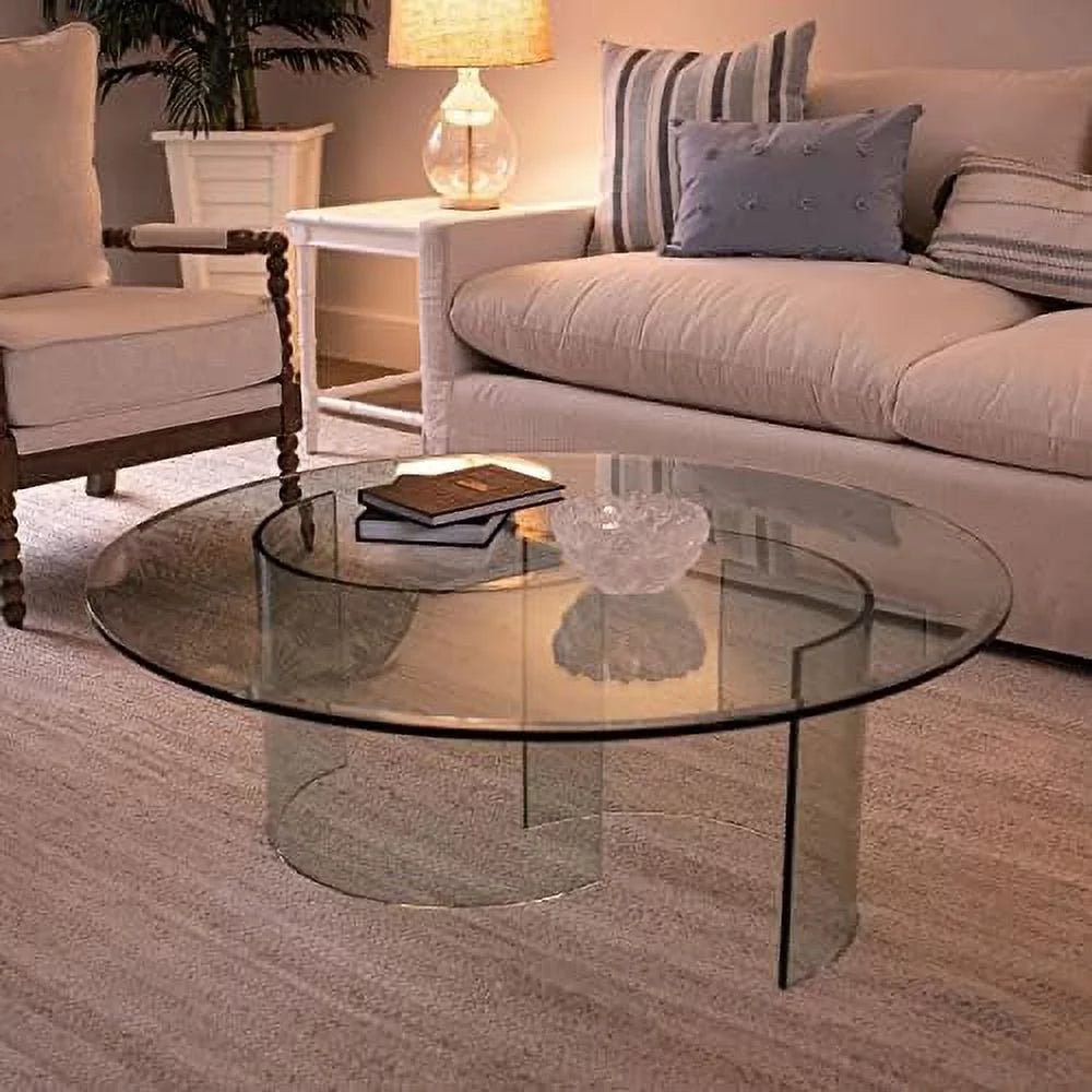 38" Round 1/4" Thick Tempered Clear Glass Table Top U5497