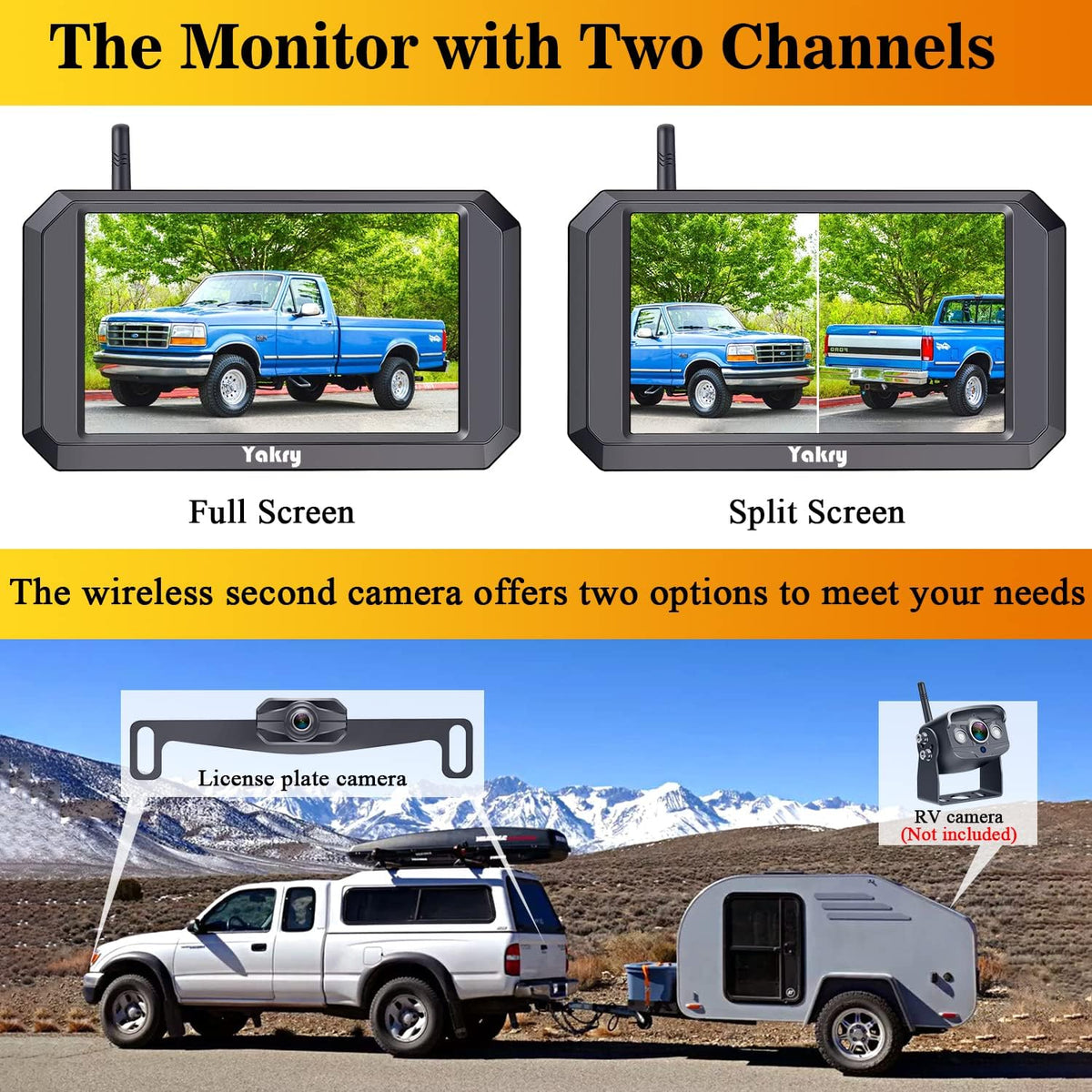 Wireless HD 1080P Backup Camera 5" Monitor E563