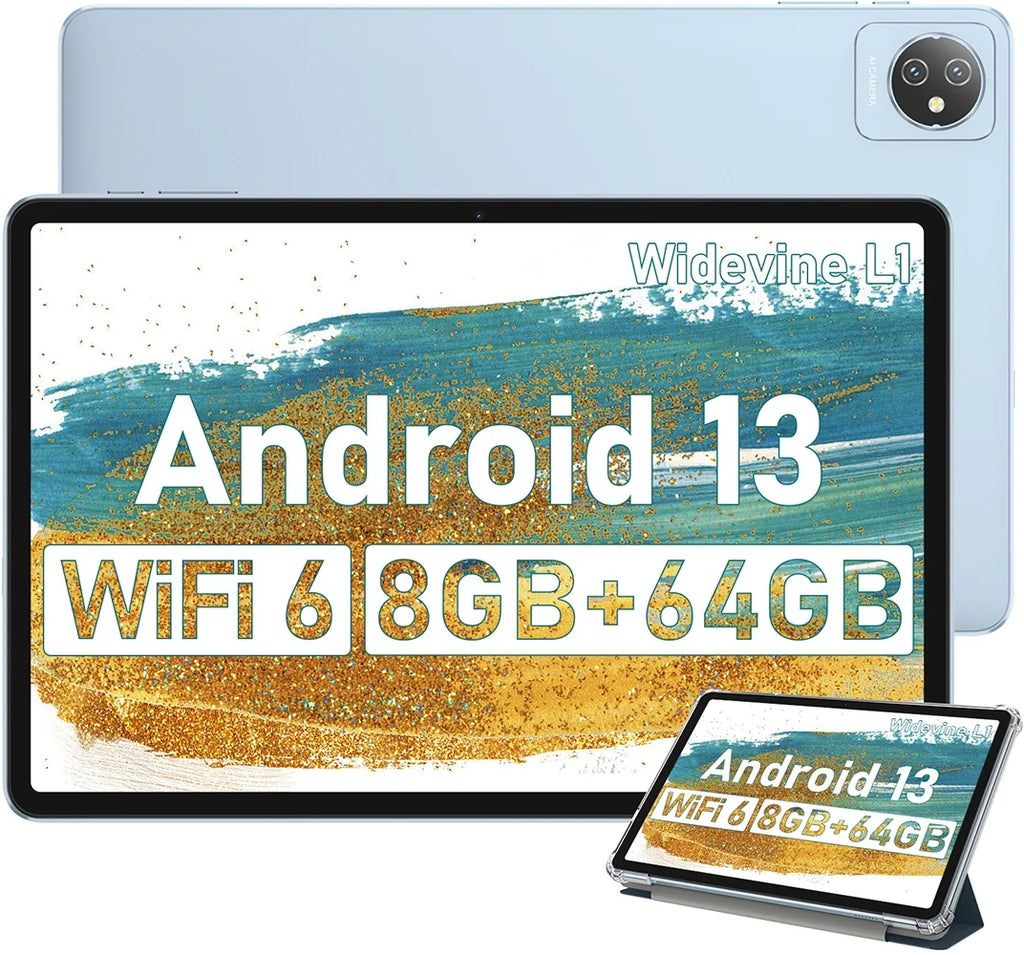 10 inch Tablet 64GB ROM 8GB RAM Android 13 Gray X8221