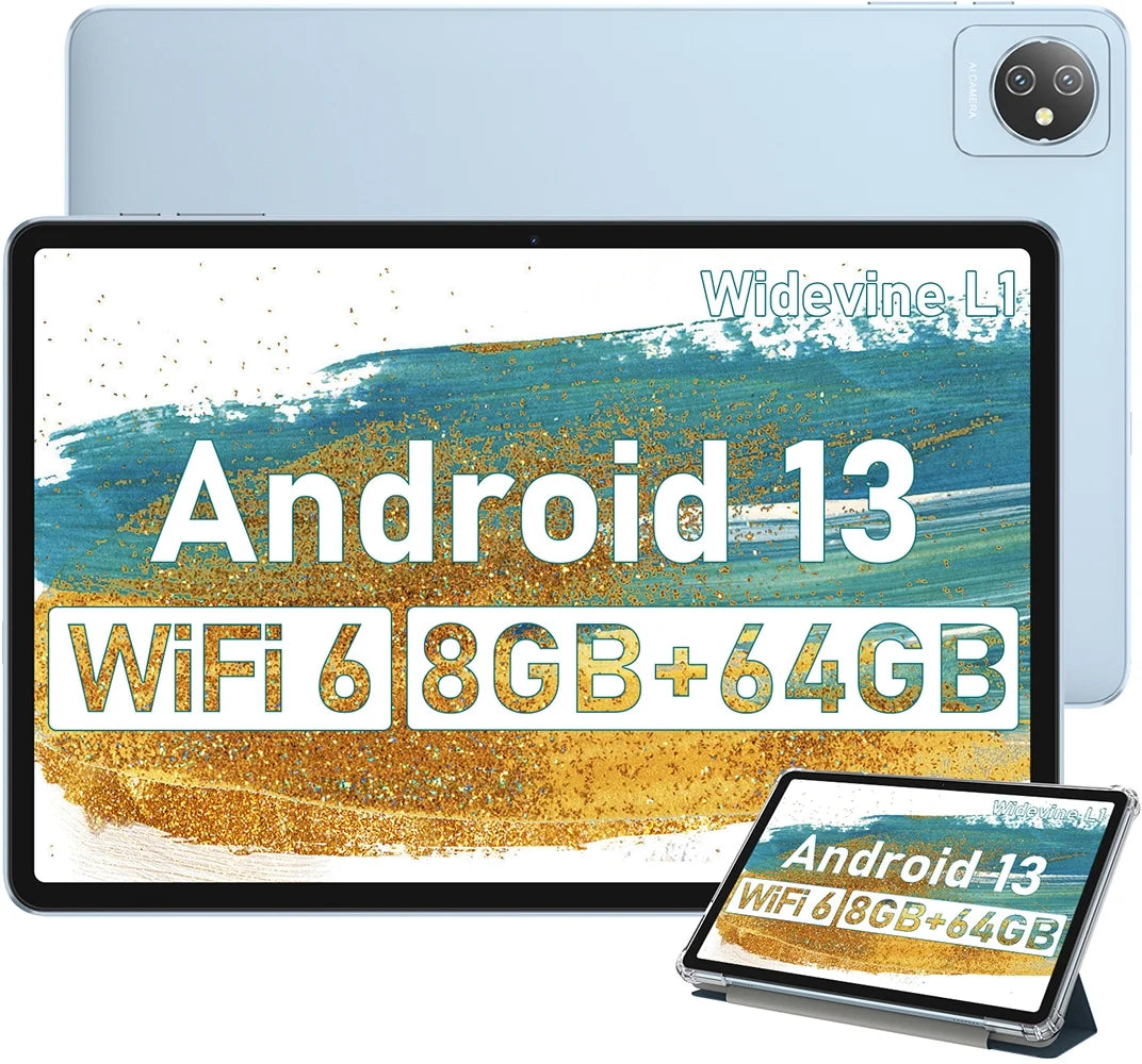 10 inch Tablet 64GB ROM 8GB RAM Android 13 Gray X8221