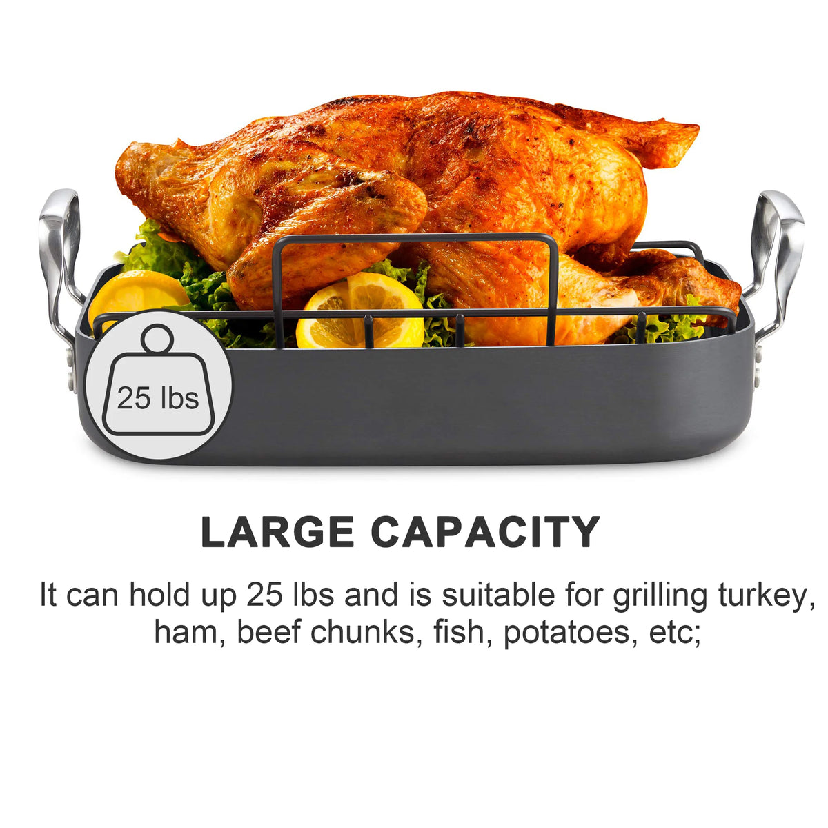 Hard Anodized Nonstick Roasting Pan with Rack A271478