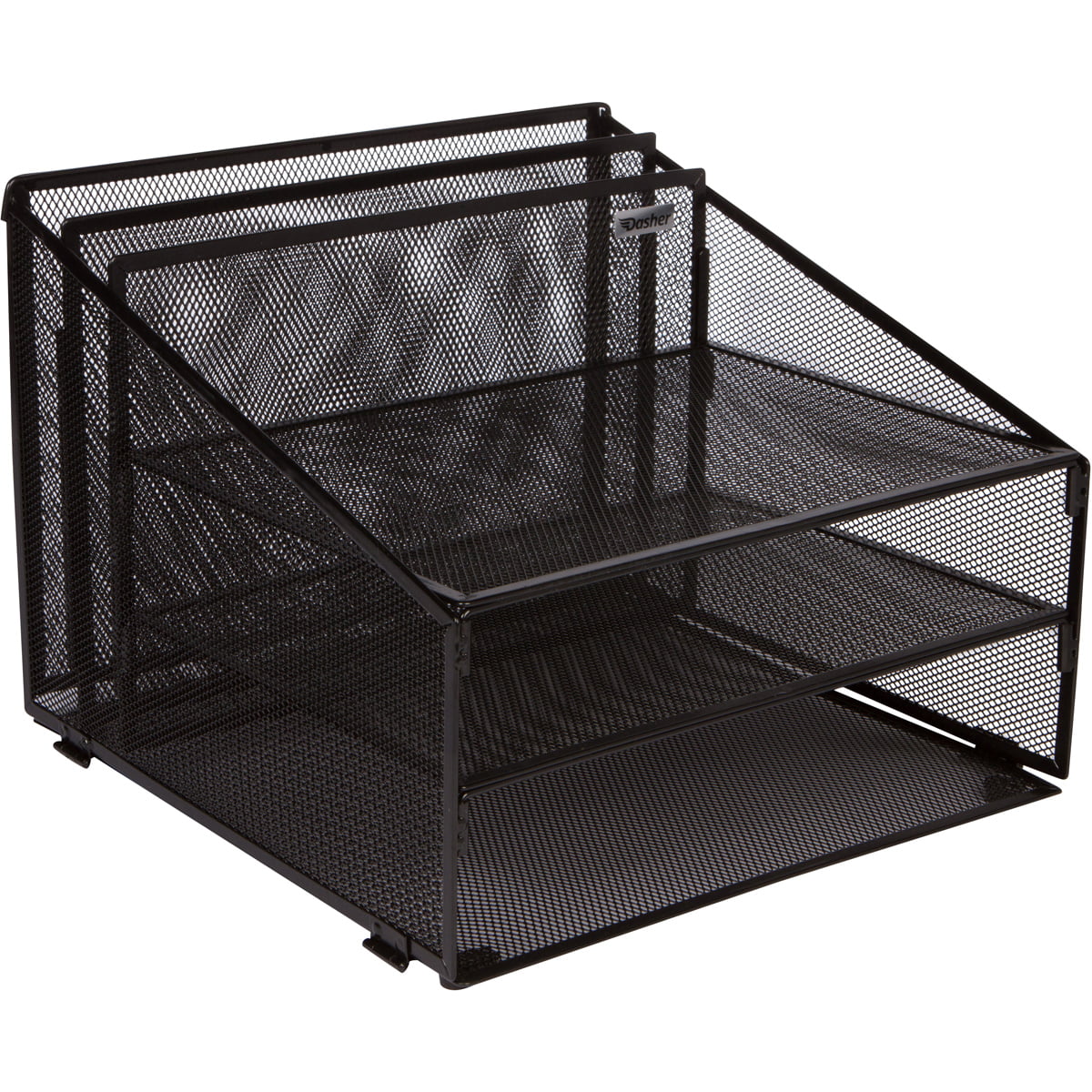 Metal Mesh Office Desk Organizer with 3 Paper Trays O380428