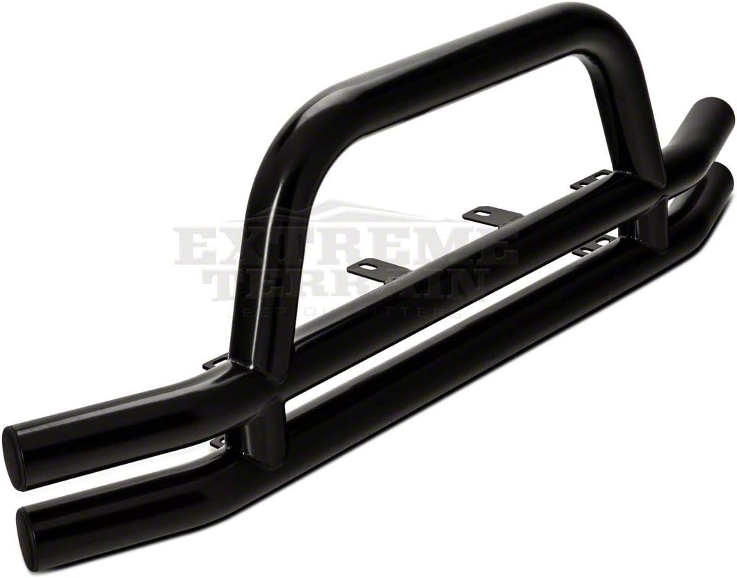 Gloss Black Double Tubular Front Bumper with Classic Over-Rider Hoop M45782