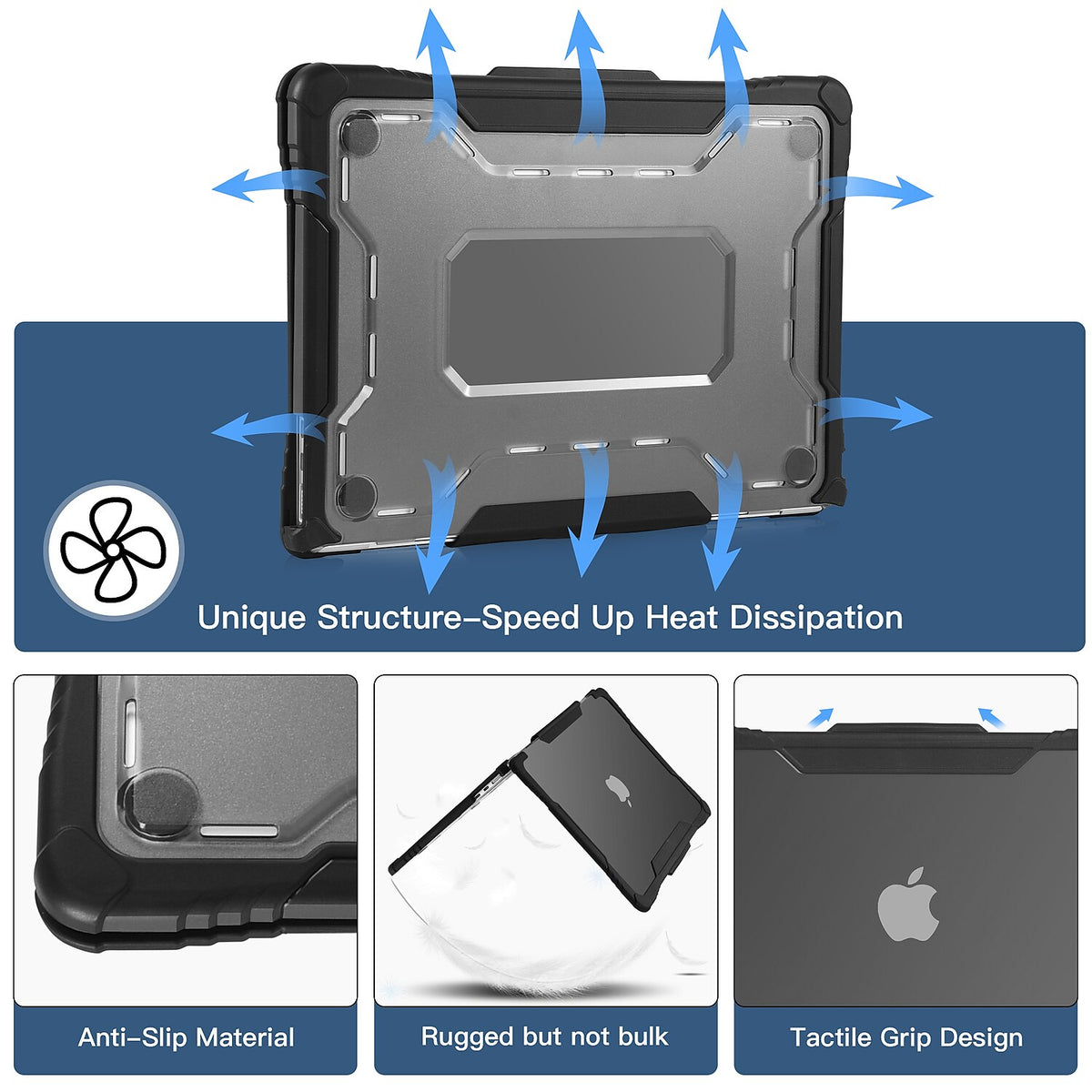 Black Rugged Laptop Sleeve with Keyboard Cover U66247