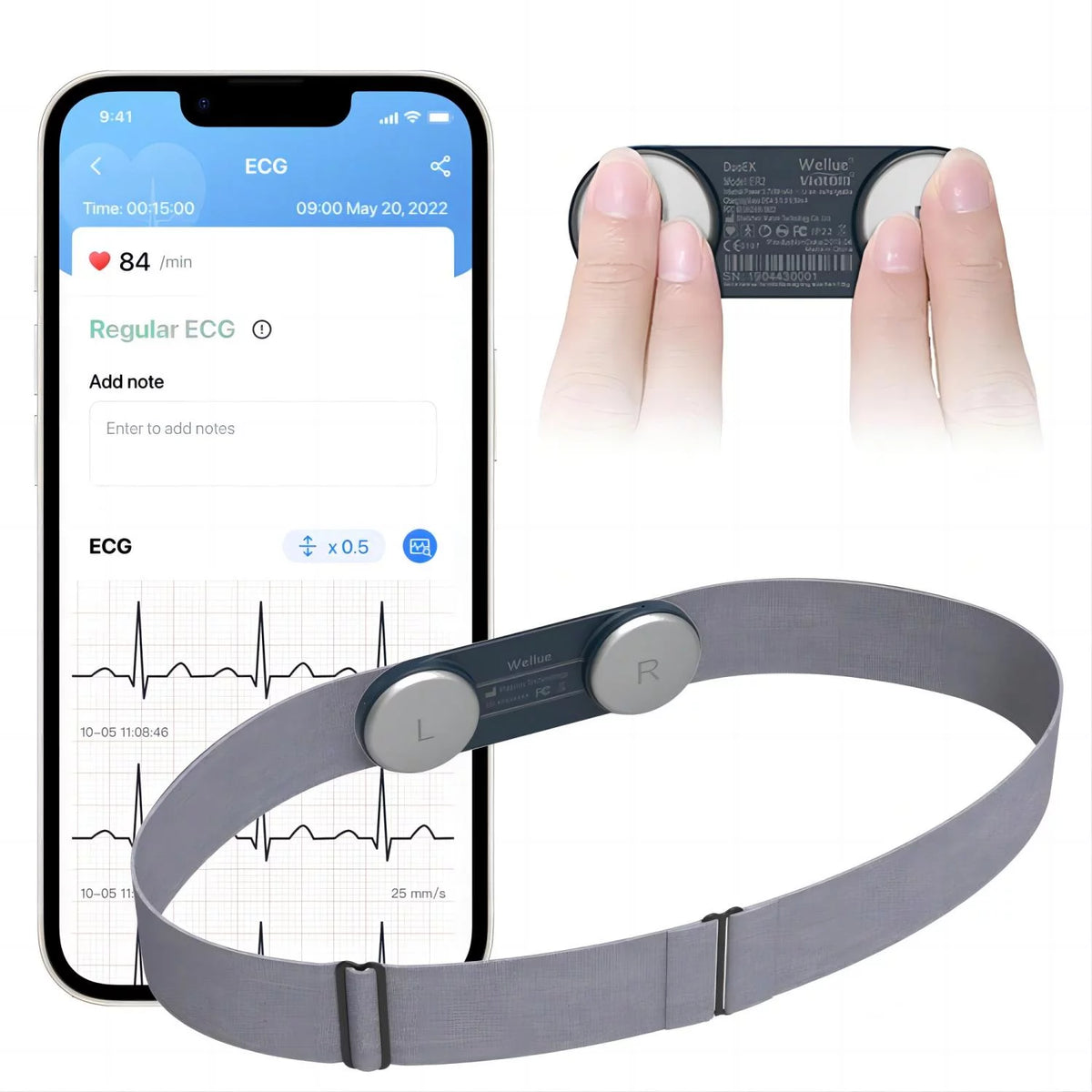 Portable Heart Rate Monitor with Chest Strap X536