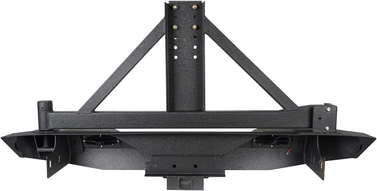 Steel Rear Bumper with Spare Tire Carrier & Hitch Receiver F4186