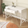 White Work Study Desk with Storage Drawer K719
