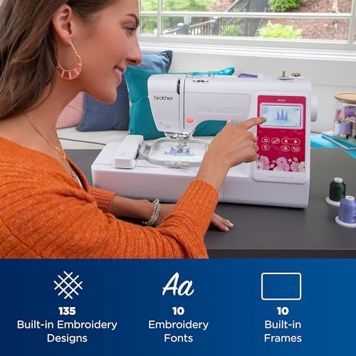 Embroidery Machine, 135 Built-in Designs, 4" x 4" Hoop Area S37955