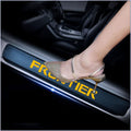4Pcs Car Door Sill Scuff Plate Cover Carbon Fiber Sticker Orange O32846