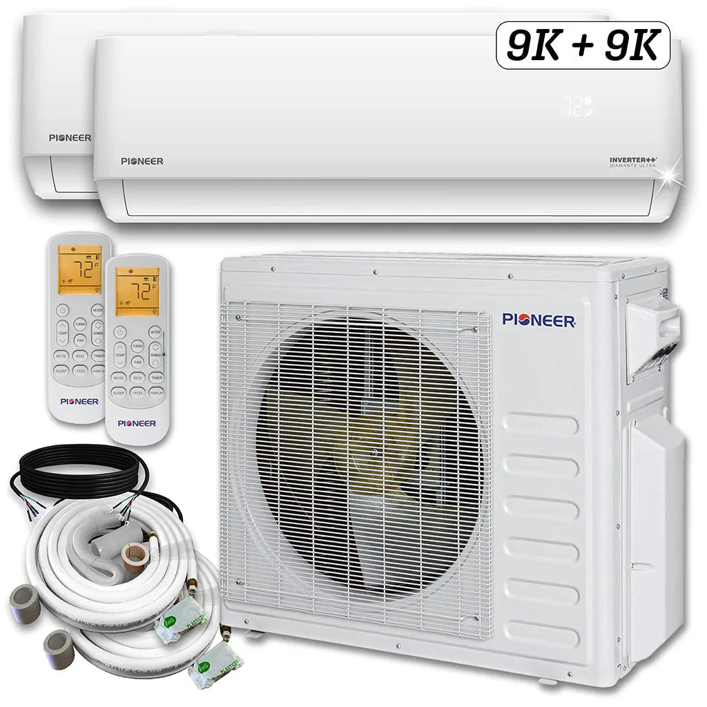 18,000 BTU 2 Zone Ductless Air Conditioner and Heat Pump Q842