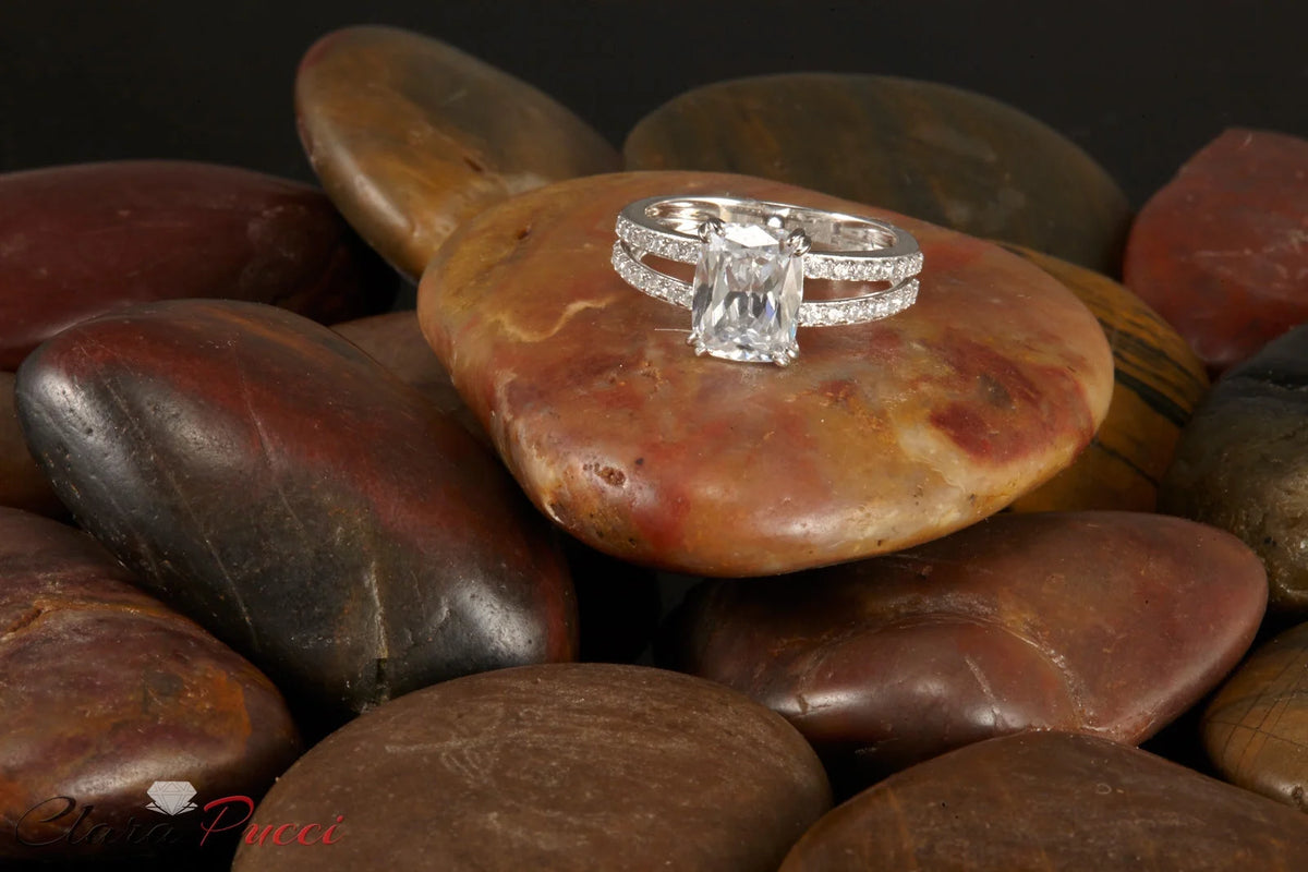 14K White Gold Cushion Cut Cultured Diamond Engagement Ring O526683