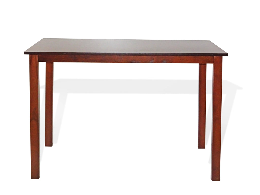 5 Pcs Rectangular Table 3 Wooden Chairs Bench Medium Brown C23127