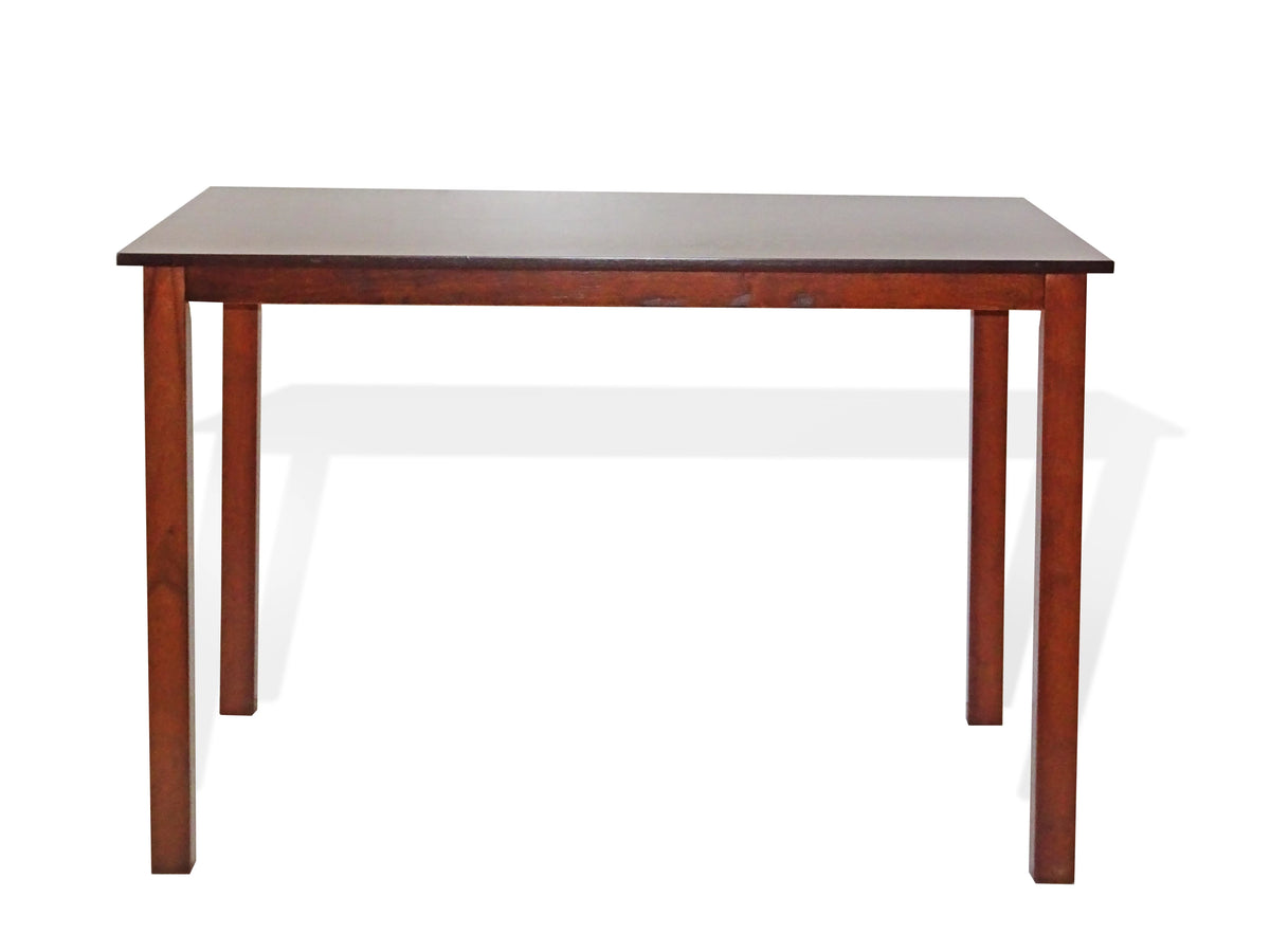 5 Pcs Rectangular Table 3 Wooden Chairs Bench Medium Brown C23127