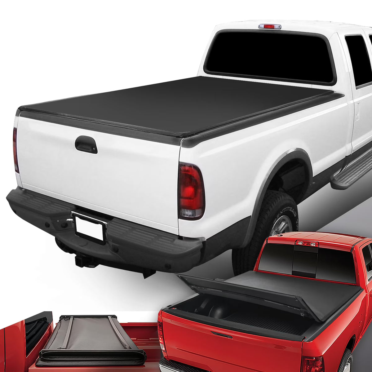 Tri-Fold Soft Top Tonneau Cover for Ford F250 F350 Super Duty 6.5' Bed A30446
