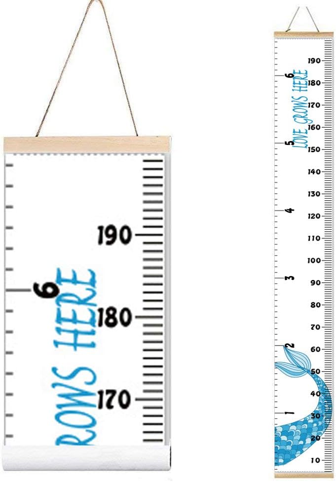 Wood Frame Fabric Canvas Height Measurement Ruler, 7.9 x 79in, Pack of 2 T118