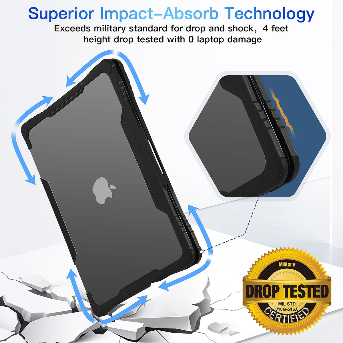 Black Rugged Laptop Sleeve with Keyboard Cover U66247