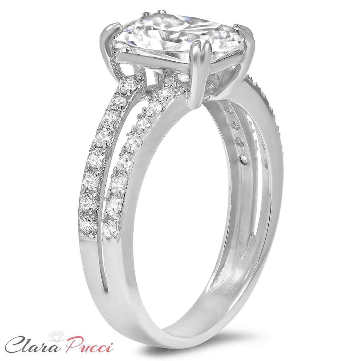 14K White Gold Cushion Cut Cultured Diamond Engagement Ring O526683
