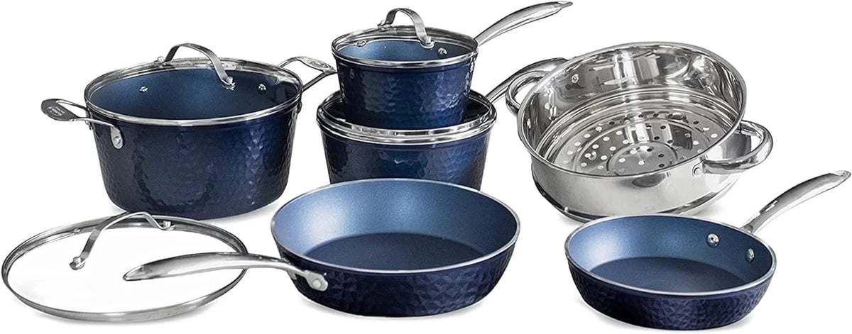 10 Piece Non-Stick Ceramic Cookware Set with Glass Lids I7121